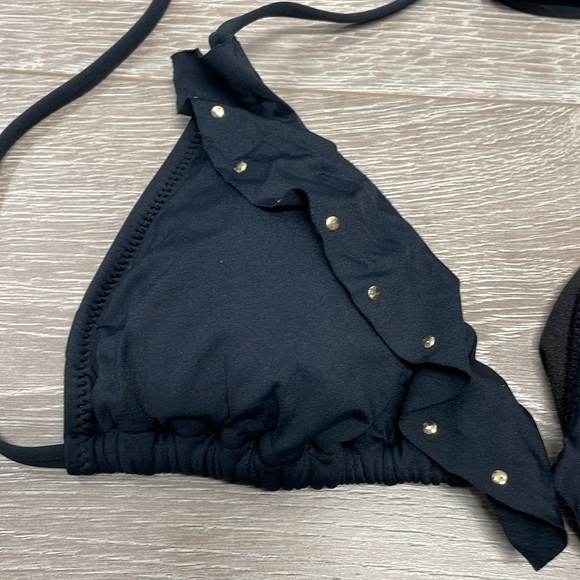 Rampage Swim Black Ruffle Studded Bikini M - Picture 9 of 13